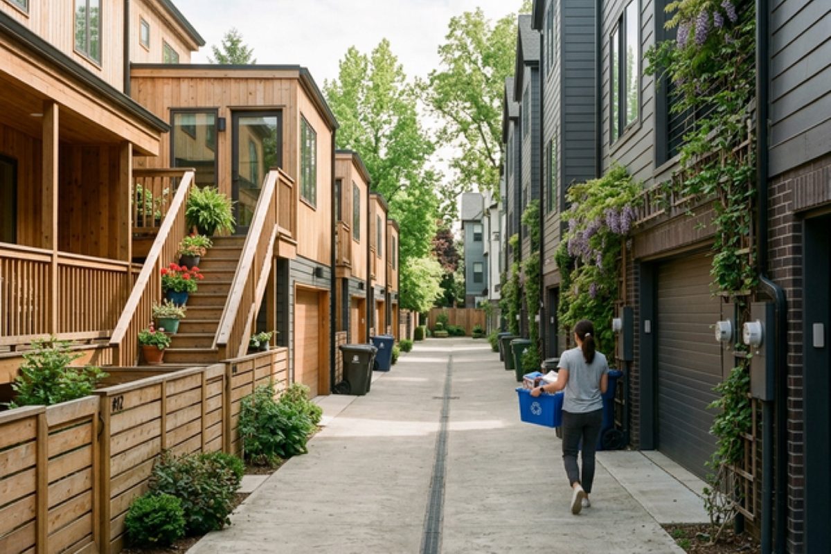 Working rear alley with ADUs