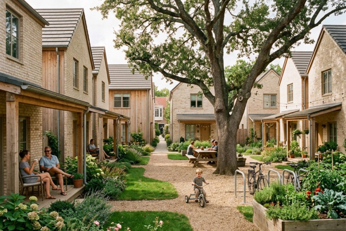 Courtyard homes around a garden